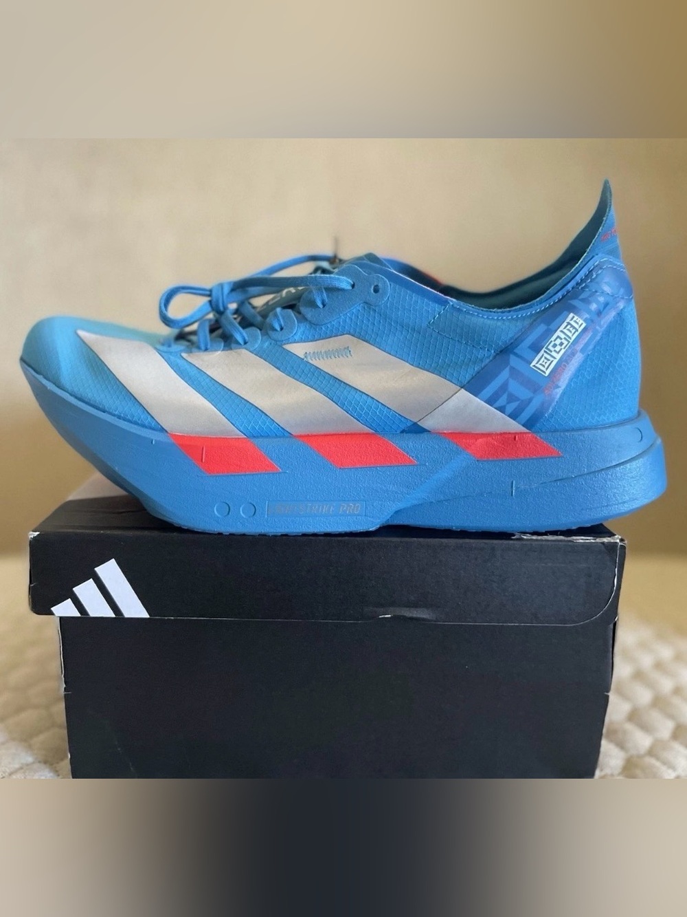 Size 8 - adidas Adizero Adios Pro 4 M Solar Blue Metallic JR4796 Men’s NEW